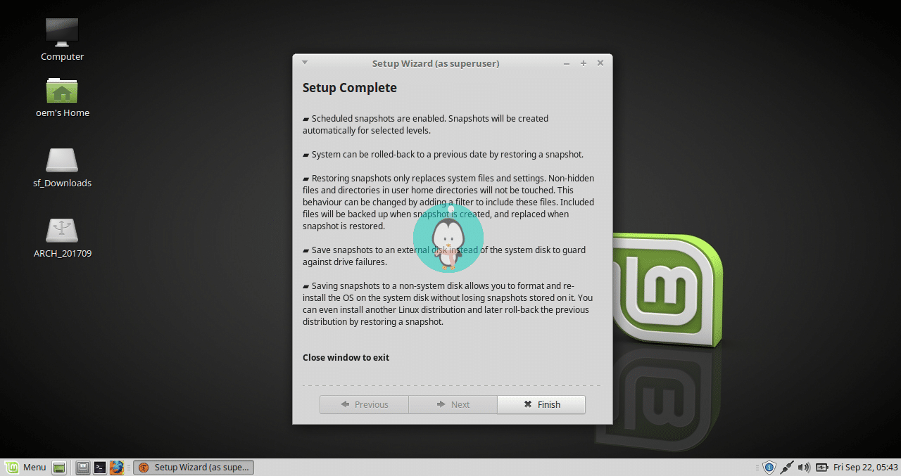 timeshift snapshot level