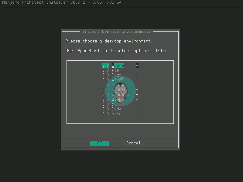 manjaro desktop environment