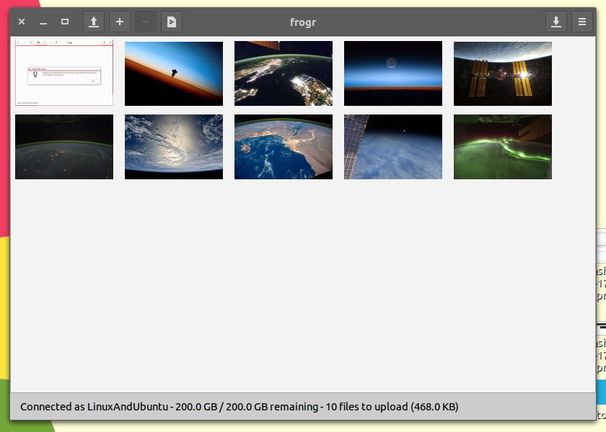 Frogr main app window 