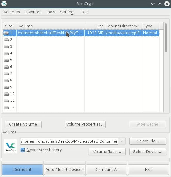 Double click to open mounted veracrypt volume