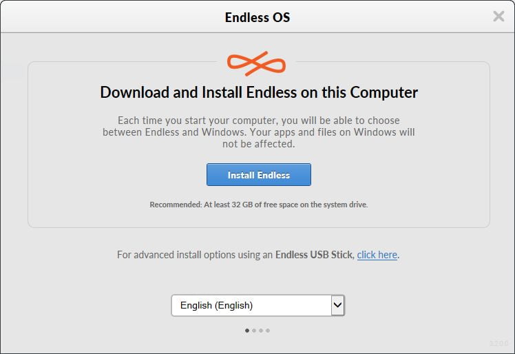 Endless OS installer on Windows