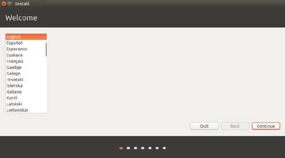 Install Ubuntu 15.04 select language