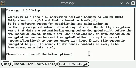 Install veracrypt in linux through GUI