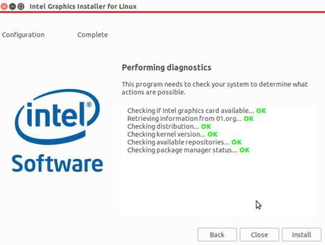 Intel graphics installer scanning hardware