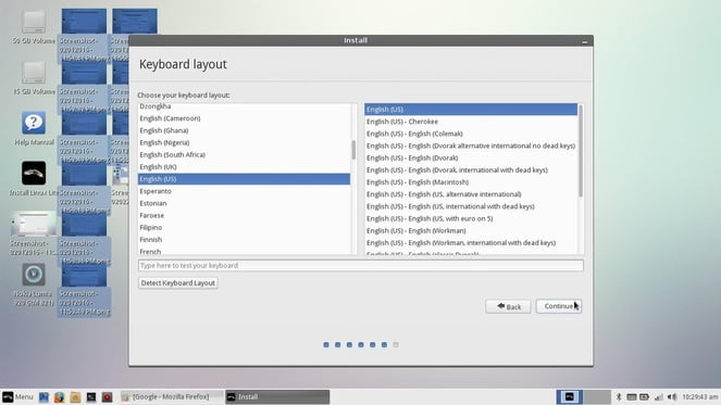 Linux Lite select keyboard layout