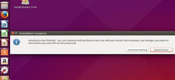 Restart ubuntu live disk to continue using Ubuntu