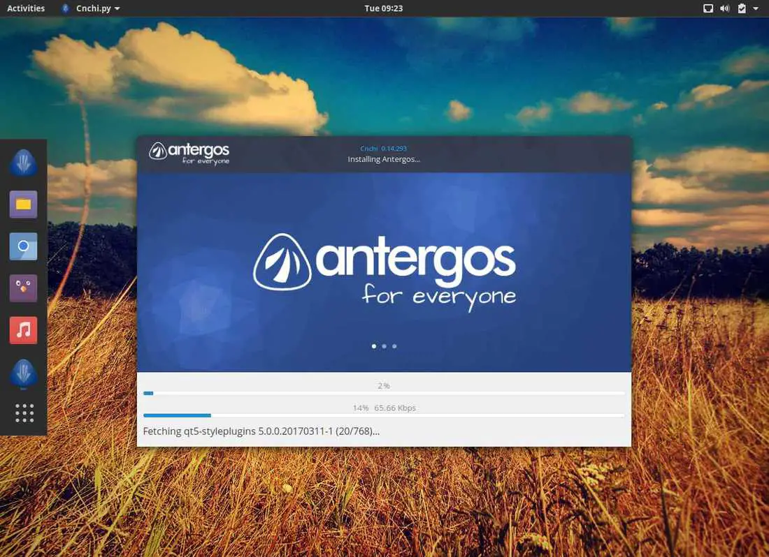 antergos is installing