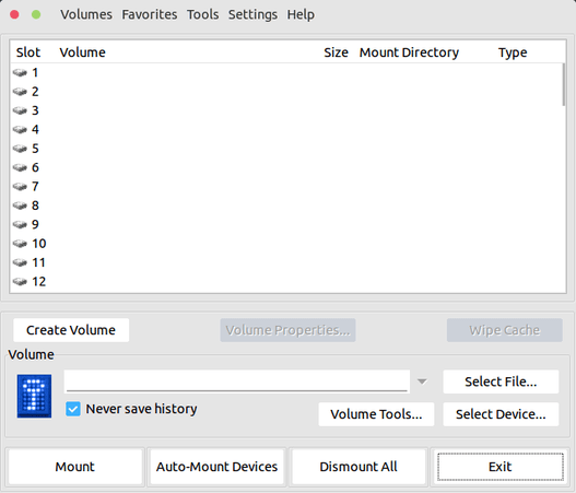 create encrypted volume in truecrypt