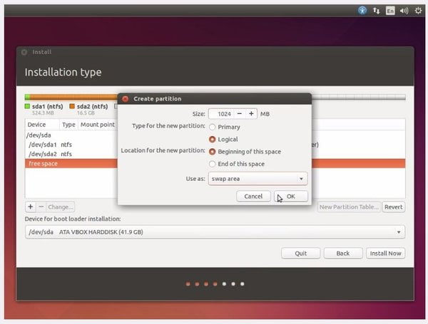 create swap partition in ubuntu