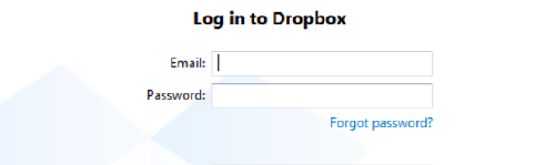 dropbox login form