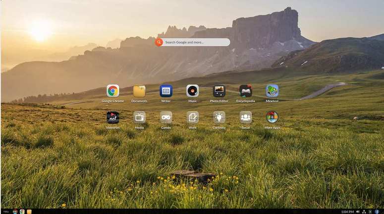 endless os android like app menu