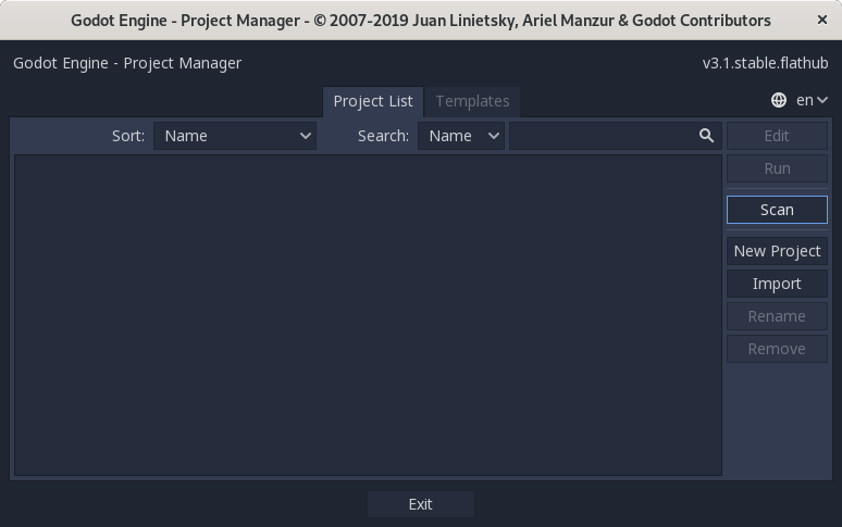 godot project manager