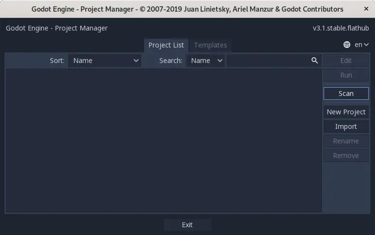 godot project manager