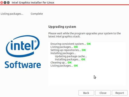 intel graphics installer successfully upgraded graphics in ubuntu
