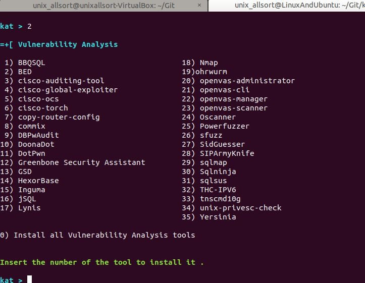 katoolin vulnerability menu