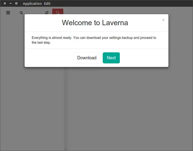 laverna welcome message