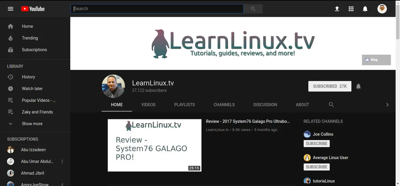 learnlinux.tv on youtube