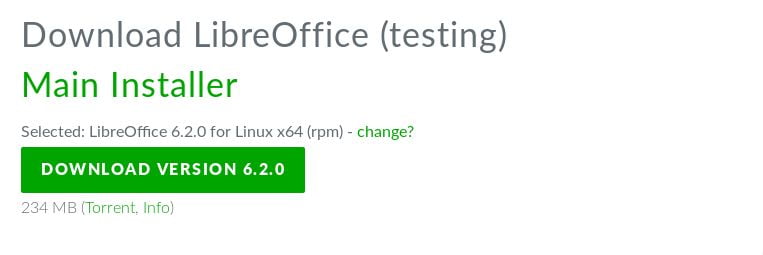 libreoffice download page