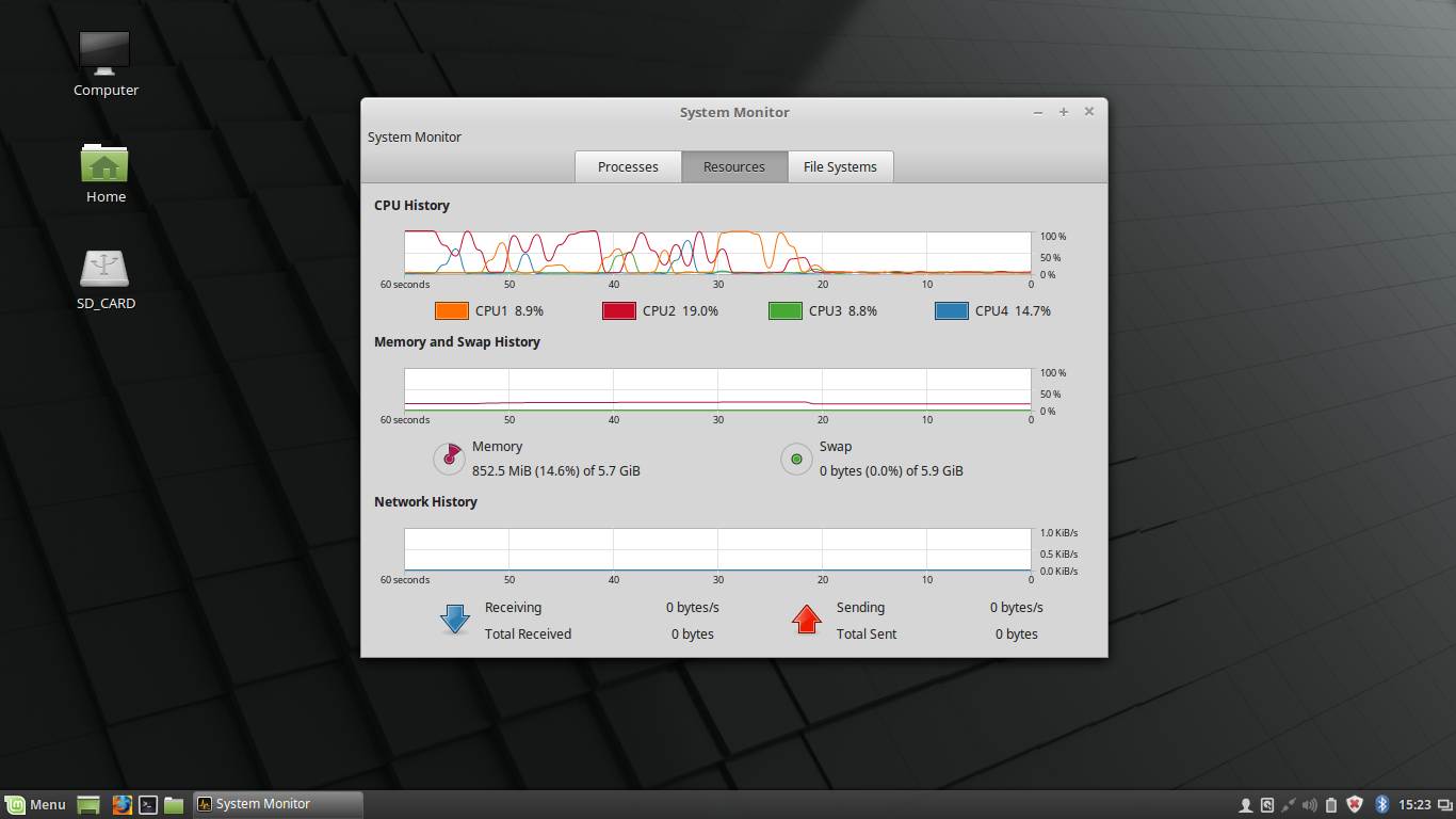 linux mint 18.2 system monitor