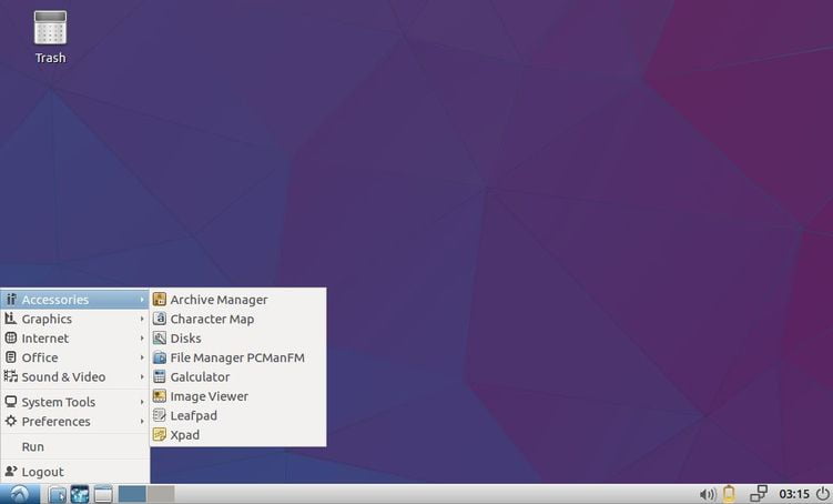 lubuntu desktop lxde application menu