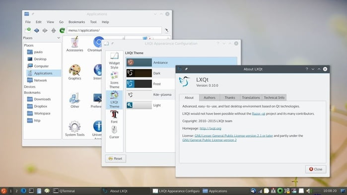 lxle or lxqt desktop environments