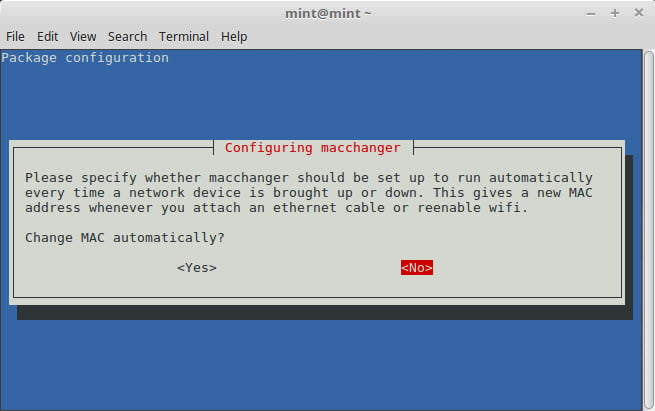 macchanger for mac spoofing