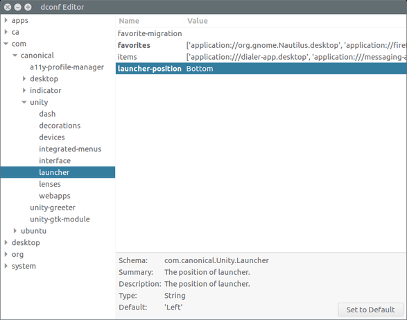 move unity launcher to bottom in ubuntu 16.04