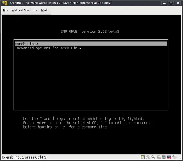 run arch linux in virtualbox