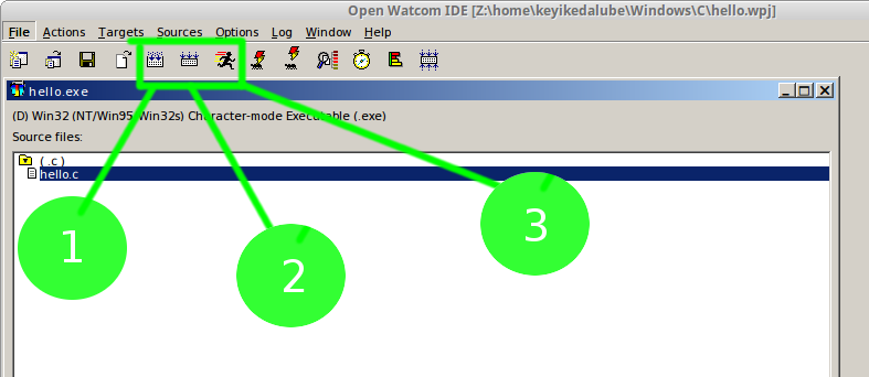 save openwatcom ide project