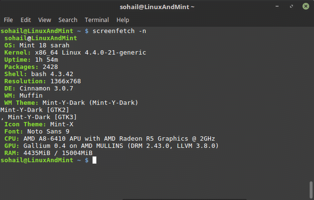 screenfetch no distribution logo