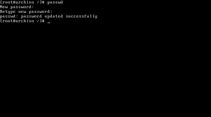 set root password in arch linux
