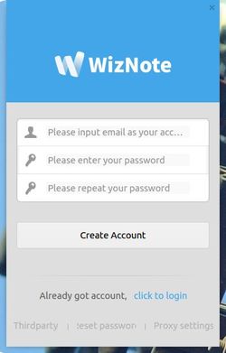 sign up or sign in wiznote