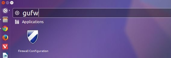 start gufw firewall from dash or start menu in linux