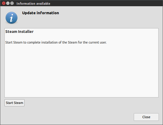 start steam to process installtion
