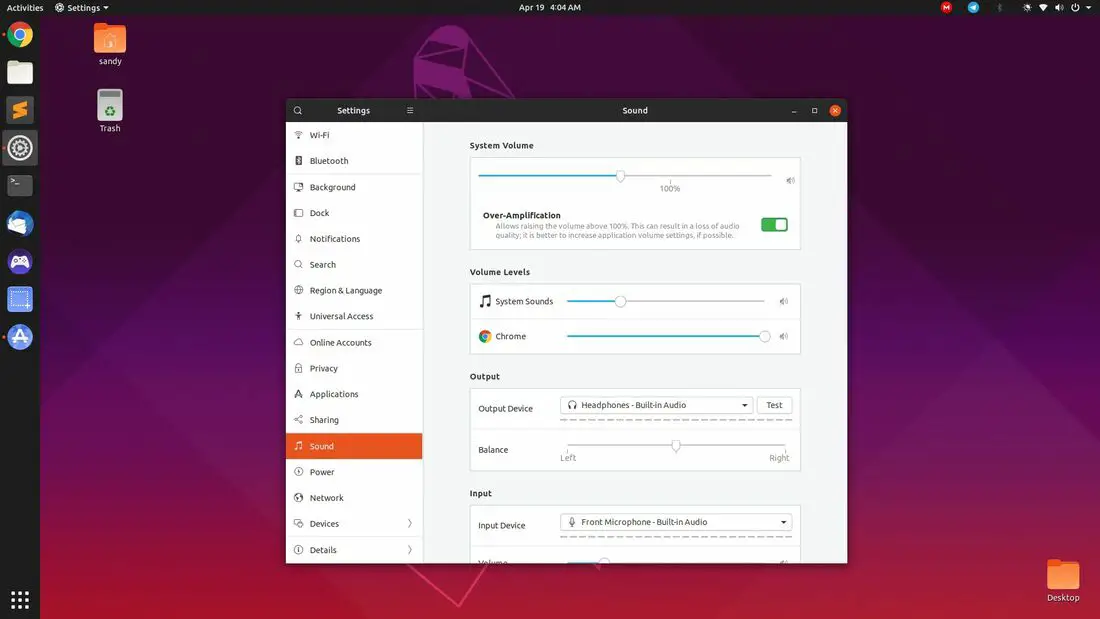 ubuntu new audio controls