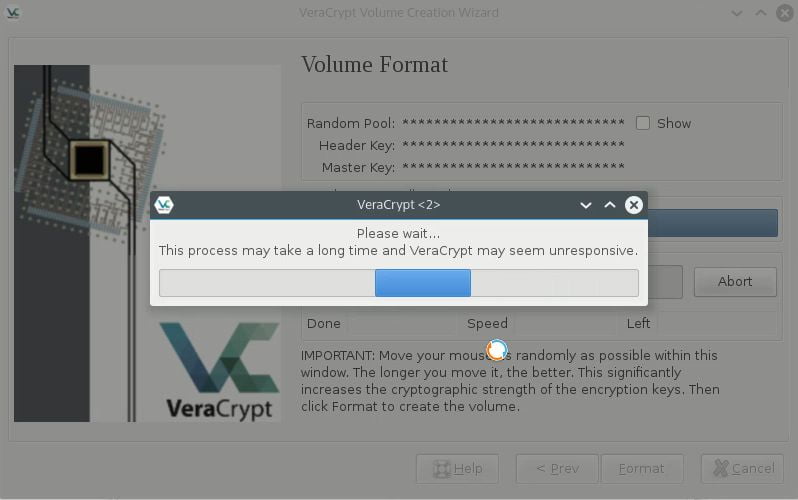 veracrypt creating encrypted file container