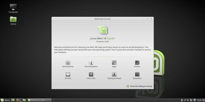 linux mint 18 first boot