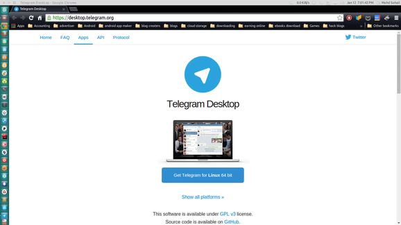 Download telegram from webiste for linux mint ubuntu