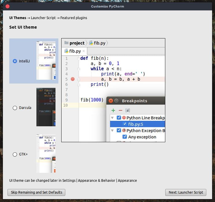 Initial UI theme configuration
