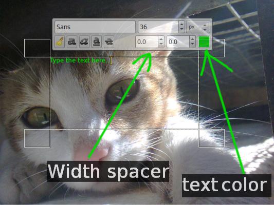 add text in gimp in linux