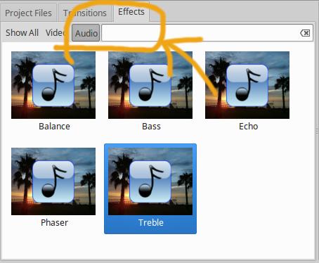 apply audio effects in openshot
