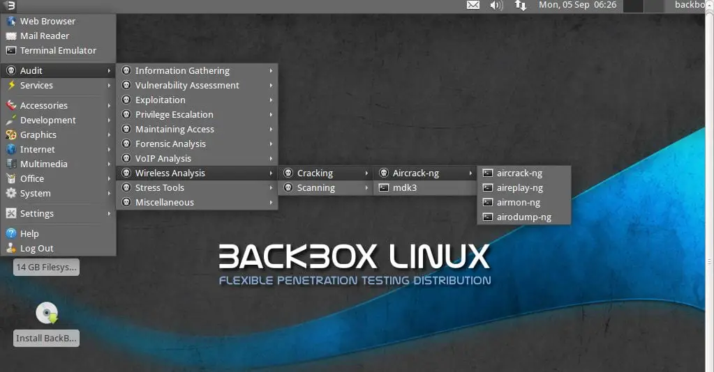 backbox linux desktop environment