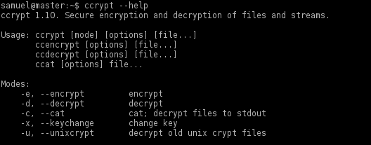 ccrypt files in linux