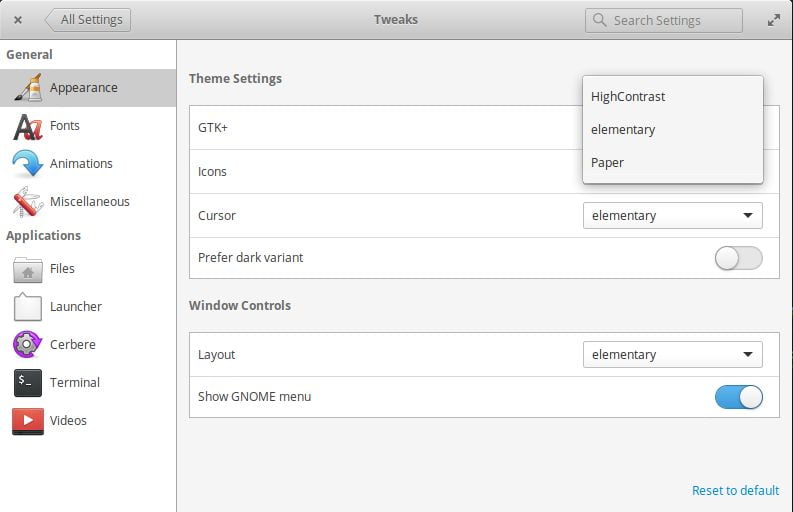 change theme in elementary os