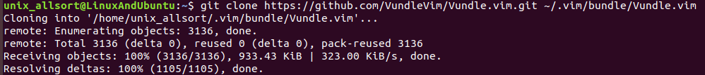 clone vundle repo