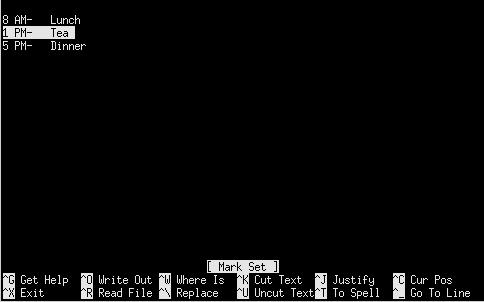 copy and paste text in nano