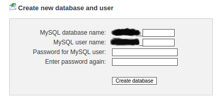 create database to host wordpress