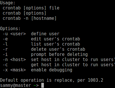 crontab options and commands