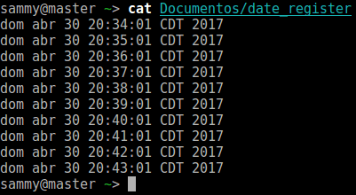 crontab result file generated