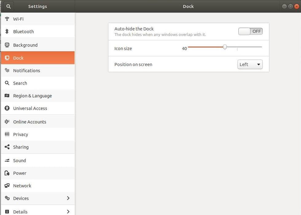 customize dock in ubuntu 17.10
